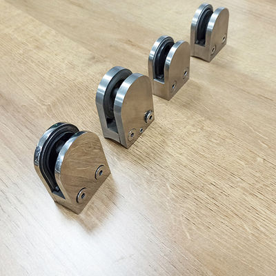 Barandilla de escalera con panel de vidrio templado sin marco, diseño ajustable, abrazadera de agarre en arco, accesorios 304 316