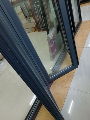Puertas dobles de aluminio negro con perfil grueso