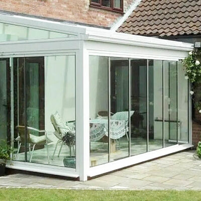 Puertas de vidrio laminado templado transparente corredizas de aluminio plegables de 5+5 mm para balcón de partición