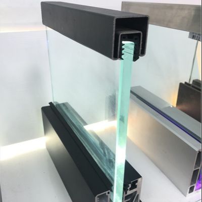 Sistema de canal U de vidrio de balcón templado estable con grilleta de aluminio