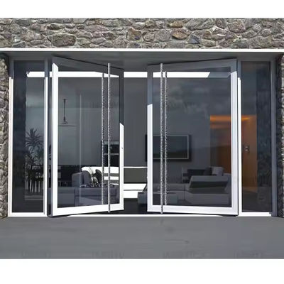 4-12 mm de doble acristalamiento de aluminio puerta de giro con vidrio transparente y material de red de pantalla de acero inoxidable
