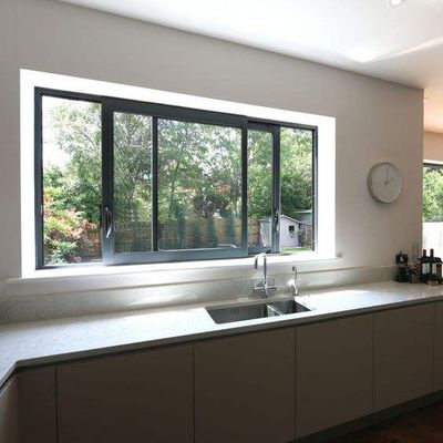 Ventanas deslizantes horizontales de aluminio de doble acristalamiento de uso pesado estándar europeo