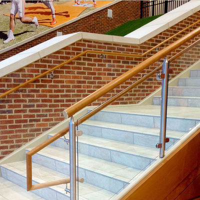 Barandilla de escalera con panel de vidrio templado sin marco, diseño ajustable, abrazadera de agarre en arco, accesorios 304 316